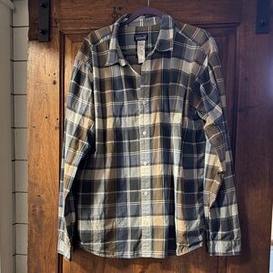 Patagonia Men's Casual Plaid Shirt - Blue, Brown, and White